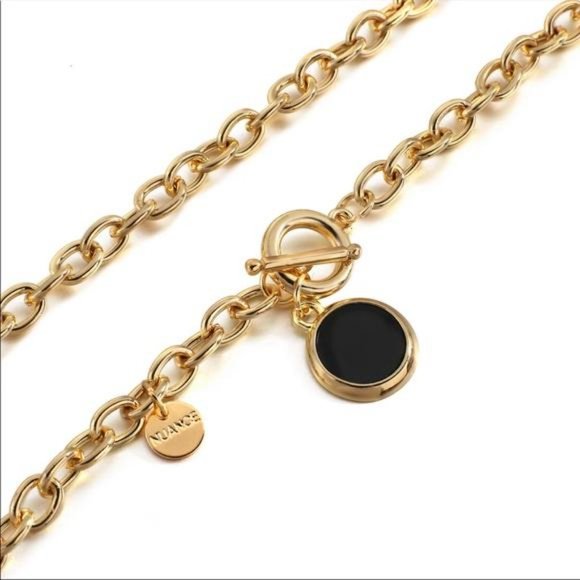 NEW 18K GOLD CHAIN TOGGLE NECKLACE, NICE NECKLACE, CUTE NECKLACE - Picture 4 of 10